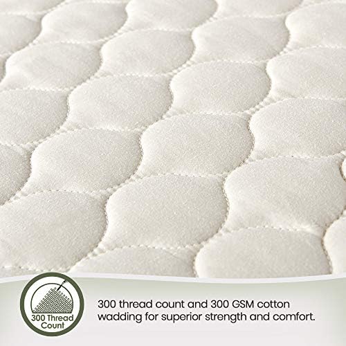 Whisper Organics, Organic Cotton Mattress Protector - Tampa de colchão de colchão acolchoado, Gets Certified Breathable Mattress