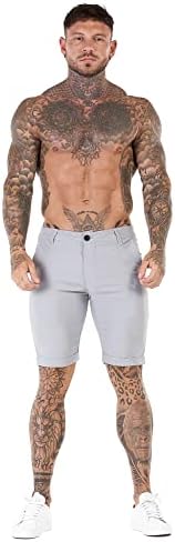 Gingtto mass short shorts de 9 estiram calças curtas de estriado chino