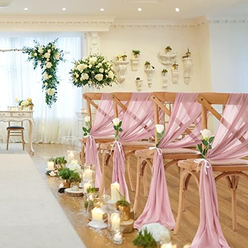 10ft Dusty Rose Chiffon Table Runner 27x120 polegadas de comprimento Romantic Wedding Mesa Corredores Elegantes Decorações de Tabelas de Festas de Festas Elegantes