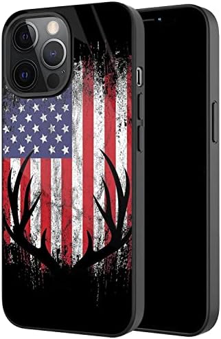 Caso de ZITONG IPHONE 11 CASO, CAVE DE CAÇÃO DE DEER CAIXA AMERICANO DE IPLAÇÃO 11 PARA MENINOS MENINOS, Padrão Design de vidro orgânico Anti -Scratch Provente para Apple iPhone 11 6,1 polegadas