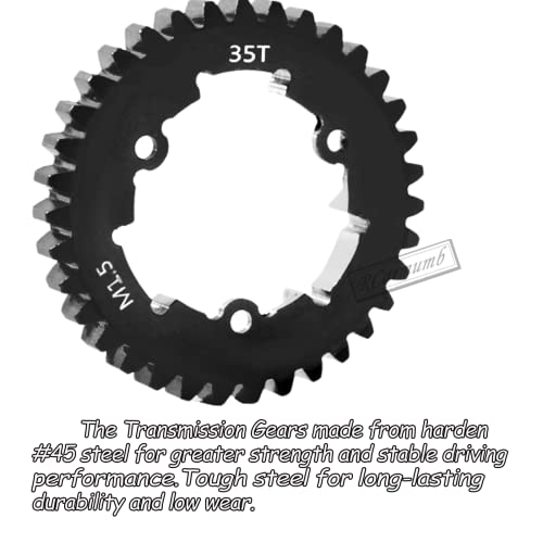 RCARMUMB 35T Atualizações de acionamento Cush Drive de transmissão para 1/5 x-maxx 6s, caminhão de monstro 8s, alojamento de acionamento de alumínio, aço de carbono médio 35t 1.5 transmissões com engrenagem de pinhão, azul marinho azul