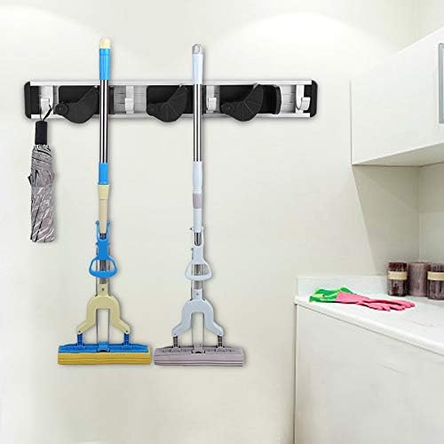 Zerodis Mount Mount Mop e Broom Solder, máximo de 1,3 polegh diam alça MOP Broom Storage Rack Rack Umbrella Secreter