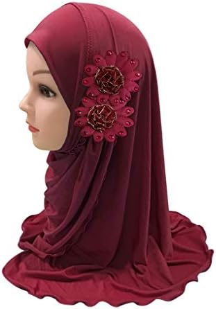 Meninas adoráveis ​​hijab muçulmanos com flores anti-UV Islâmico Folcanço por 2-6 anos