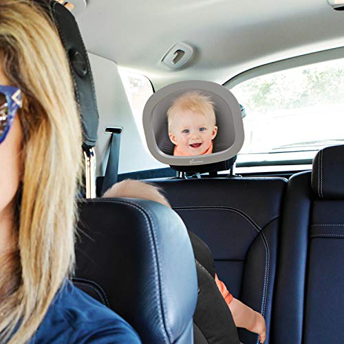 DREAMBABY EZY -FIT Ajustável Retrovisor Backseat Mirror - Espelho grande angular amplo - Modelo L1228BB