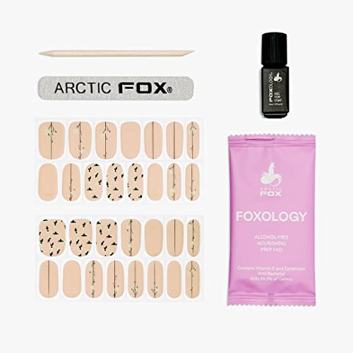 Foxology by Arctic Fox Vegan e Cruelty Free semi -curado Kit de tira de esmalte em gel de unha inclui 30 tiras de unhas, uma almofada