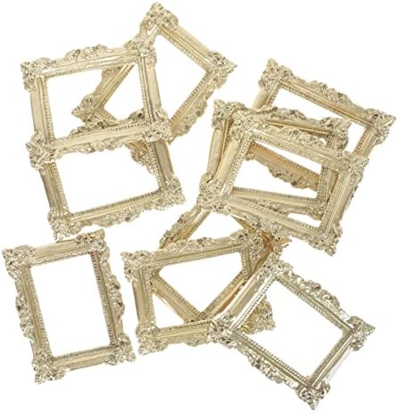 Nolitoy Photo Frame Diy Faça uma moldura vintage Decoração vintage Miniatura House 10pcs Diy Small Photo Titular