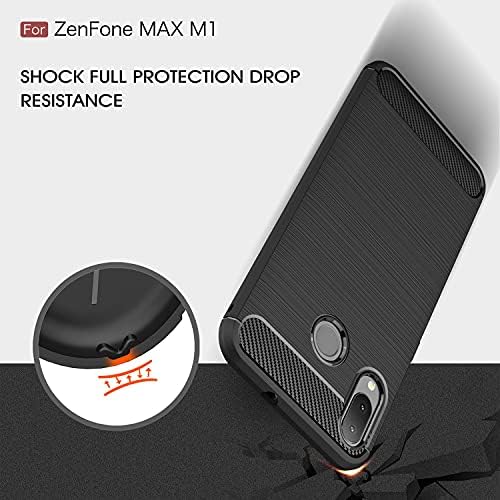 CASA DE CAPA DE CASE COMPATÍVEL DE CASA COMPATÍVEL COM ASUS ZENFONE MAX M1 ZB555KL CASE TEXTURA DE TEXTURA DE TEXTURA DE TEXTURA DE CARBONA CASO TPU TPU