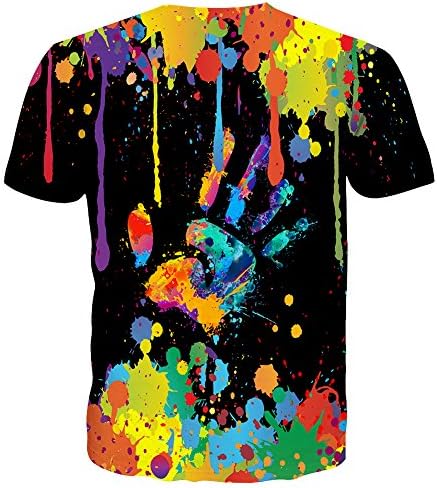 Neemannndy Unisex 3D colorido camiseta gráfica de impressão para homens e adolescentes