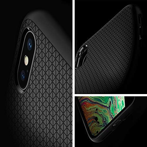 Armadura de ar líquido Spigen projetada para iPhone XS Case / Projetado para iPhone X Case - Black fosco