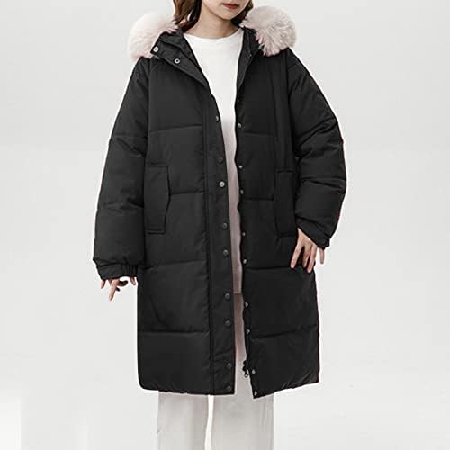 Jaqueta acolchoada do inverno para mulheres, com casaco de pão de pão médio comprido e espessado, casacos de inverno feminino