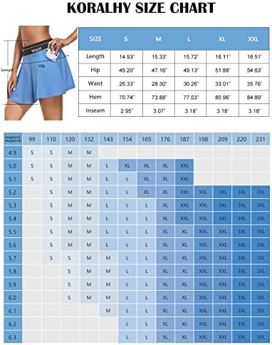 Koralhy feminina tênis de golfe atlético Skorts com shorts Saias de cor de cintura alta