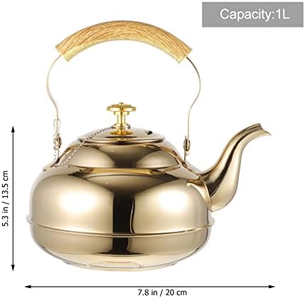 Hemoton Aço inoxidável jarra de chá de chá de metal com filtro de cozinha Kettle Kettle Aço inoxidável panela de chá de
