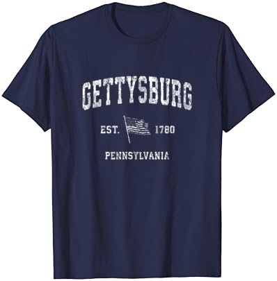 Gettysburg Pennsylvania PA T-shirt Vintage US Flag Tee