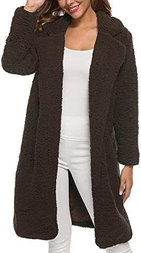 Cardigan ao ar livre Ladys Manga longa Cardigans extra longos Casacos externos de encaixe de inverno em bolso de inverno