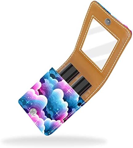 Caixa de batom de maquiagem para nuvens roxas de fora do suporte labial Bolsa portátil de batom portátil Bolsa de maquiagem Bolsa
