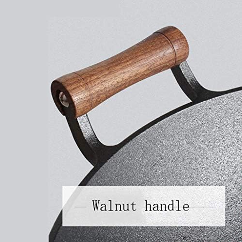 Pan wok uxzdx com tampa premium e bônus bambu espátula - frigideira grossa de aço inoxidável com alça ergonômica e superfície
