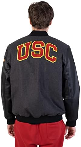 Ultra Game NCAA Men's Full-Zip Classic Varsity Jacket