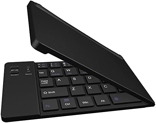 Funciona da Cellet Ultra Slim Folding Tecling Bluetooth Teclado Compatível com o Eclipse Fly IQ4418 Com Holdrendand Phone - Teclado recarregável de tamanho completo!