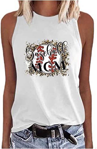 Tanques de beisebol feminino Tampo de tanques de softball engraçado Cami Tanks Mama camisa mangas 2023 Summer Casual Tee Tops