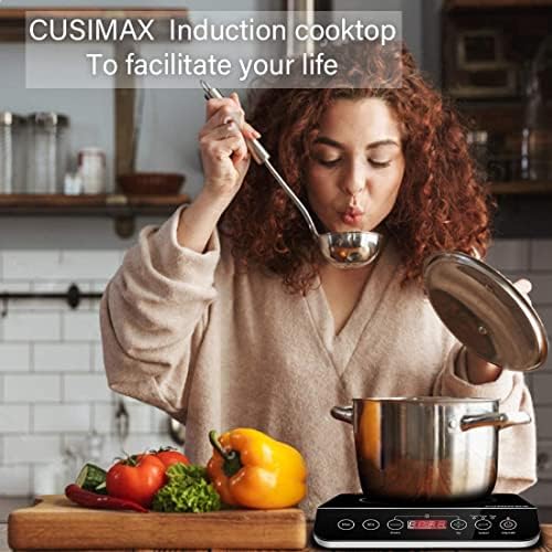 Indução Cooktop, CusiMax 1800W Indução portátil queimador com timer, queimador de bancada de sensor Touch, 10 temperatura