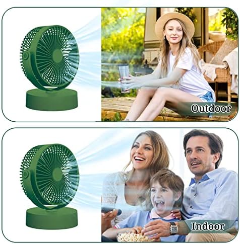 SIMNMASMYGEGENIX Recarregável ventilador de mesa portátil de mesa com altura ajustável Fan silencioso de 3 velocidades para