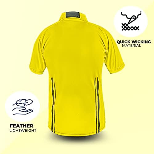 Camisa de árbitro de futebol profissional masculino do Wearcog | Jersey de meia manga, camisa de fantasia de referência