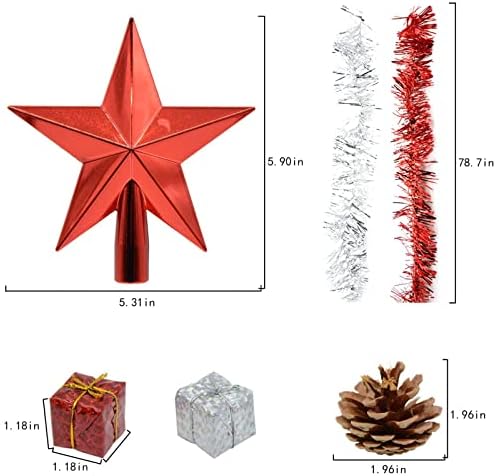 Ornamentos de bola de Natal para a Árvore de Natal de Natal - 104 peças Suramente à prova de plástico Bola de Natal com Loop Hanging