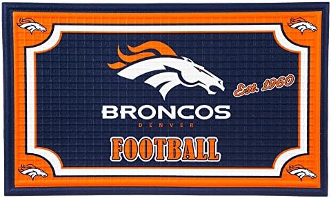 Equipe Sports America NFL Denver Broncos em relevo tapete ao ar livre - 30 W x 18 h Durável non Slip Floorm para fãs de