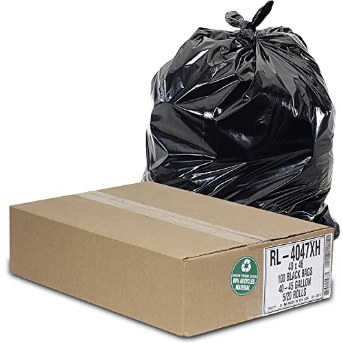 ALuf Plastics - RL -4047XH 45 galões de latas de lata de lata - 40 x 46 - espessura 1,5 mil sacos de lixo preto equivalente