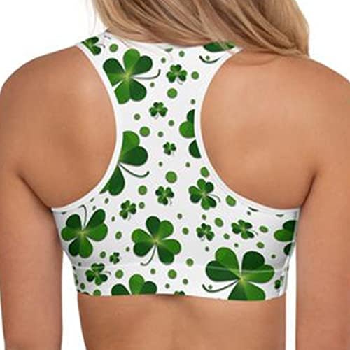 Cultura de tanques femininos Tops de St. Patrick's Day Camisa irlandesa Green Four Clover Vest Sports Sports Bra Yoga Bras