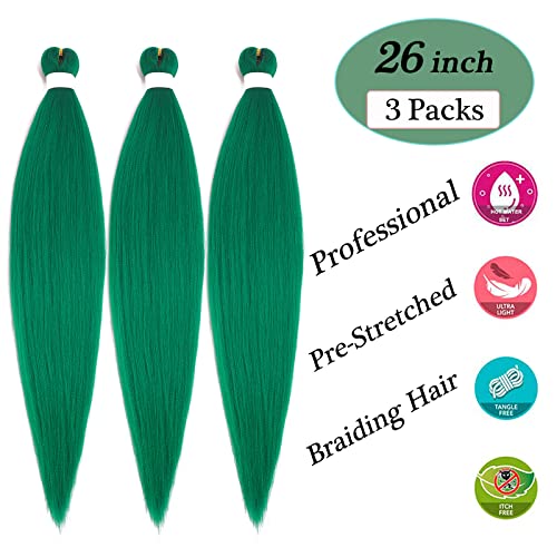 Cabelo verde escuro Extensões de cabelos verdes pré -esticados para tranças cabelos de remancadeira entrevistados 26