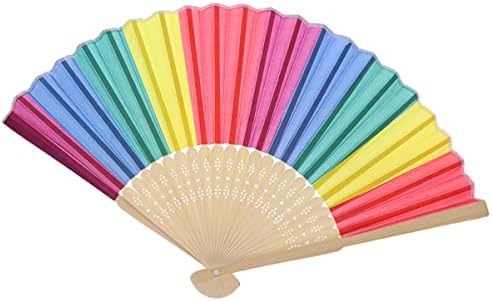 Toyandona Fan dobrável ventilador de mão dobrável fã de arco -íris fã arco -íris fãs fãs fã tecido lgbtq presente fã dobrável