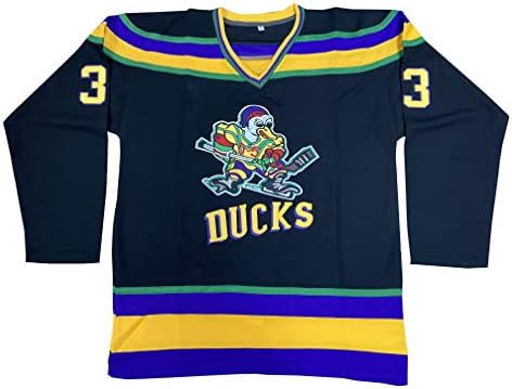 Mighty Ducks masculino 96 Charlie Conway 99 Adam Banks 33 Greg Goldberg Movie Hockey Jersey White Green Black