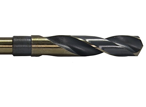 Drill America - Kfdrsd9/16 9/16 Reduzido Haste de alta velocidade de aço preto e broca kfd de ouro com haste de 1/2, série KFD