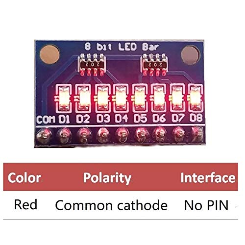 3,3V 5V 8 bits Red Kit DIY de indicador de ânodo comum para Arduino Nano Uno Raspberry Pi 4 Nodemcu No Pin