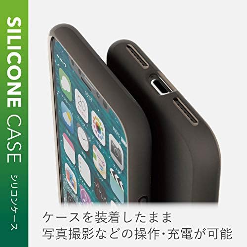 エレコム Elecom pm-a18bscbk iphone xs, silicone, firme grosso, protege suavemente a unidade principal, preto