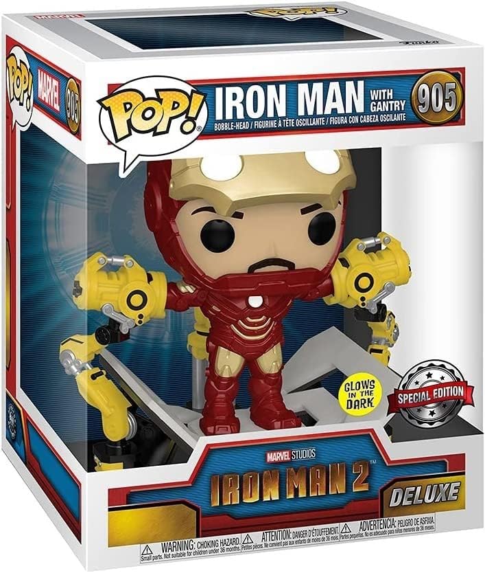 POP! Homem de Ferro 2: Homem de Ferro Mkiv com Gantry Glow-in-the-Dark Deluxe Vinyl Figura