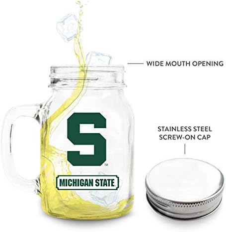 NCAA Michigan State Spartans 20oz Glass Mason Jar
