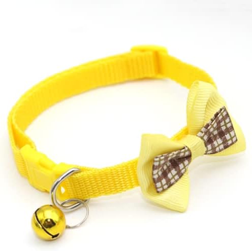 7 Pack Cat Collar Breakaway com Bell and Bow Bow, design xadrez de gola de gatinho personalizado ajustável para filhotes