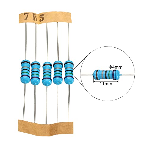 Kit de sortimento de resistor de filme de metal Patikil 650pcs com caixa 1 ohm - 3mohm, 130 valores 1W 1% de tolerância para