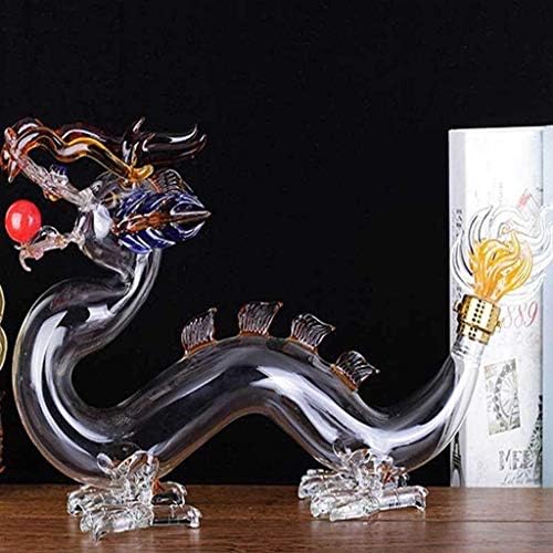 Sobriedade Dragão chinês em forma de decantador de uísque, decantador de vinho de vidro de barra de vidro em casa Decanter