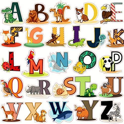 Decalques de parede do alfabeto Dekosh - adesivos coloridos de parede ABC para jardim de infância, sala de jogos e berçário de bebê
