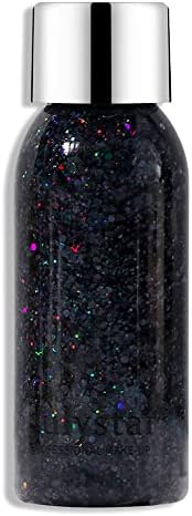 Glitter do corpo preto yeweiano, gel de brilho do rosto, lantejoulas de sereia Lip Eye unhas de cabelo maquiagem glitter,