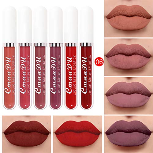 NPKGVia Box Gloss Longa Longa 18 Lipstick Conjunto de cores à prova d'água 6 Lipstick Long Usando batom