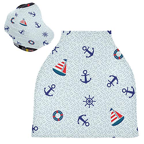 Yyzzh náutico veleiro âncora Roda de direção Lifebuoy marinho tema marítimo tema capa de assento de bebê gabinete infantil