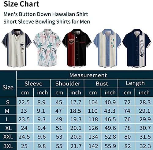Botão de manga curta masculina Down Down Camisas de boliche vintage Camisetas havaianas camisa de praia impressa no verão Top de ajuste