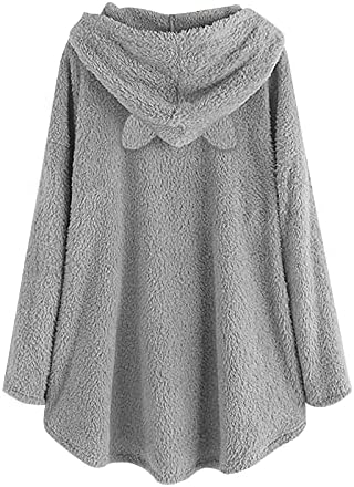 Nyybw feminino com capuz fuzzy gato pulôver sweworshirts tops suéter sweater baggy print jumper pullover tops