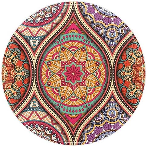 HEOEH Vintage Mandalas Indian Pattern, capacho sem deslizamento 15,7 Ranta de tapete redonda tapetes tapetes para crianças