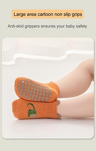 Behele Baby Socks não esquiques Anti Skid Toddler Socks Meias de desenho animado de tornozelo para meninos meninos