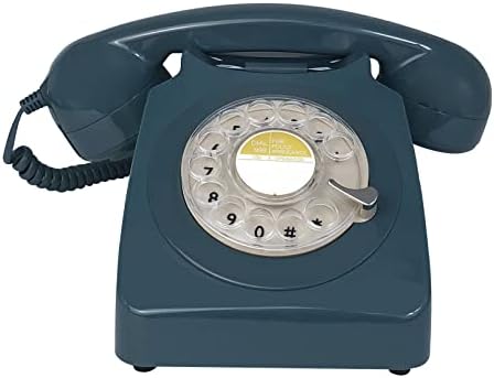 Telefone retrô de Benotek, telefone fixo rotativo dos anos 80 Telefone com moda antiga com campainha de metal clássica, telefone